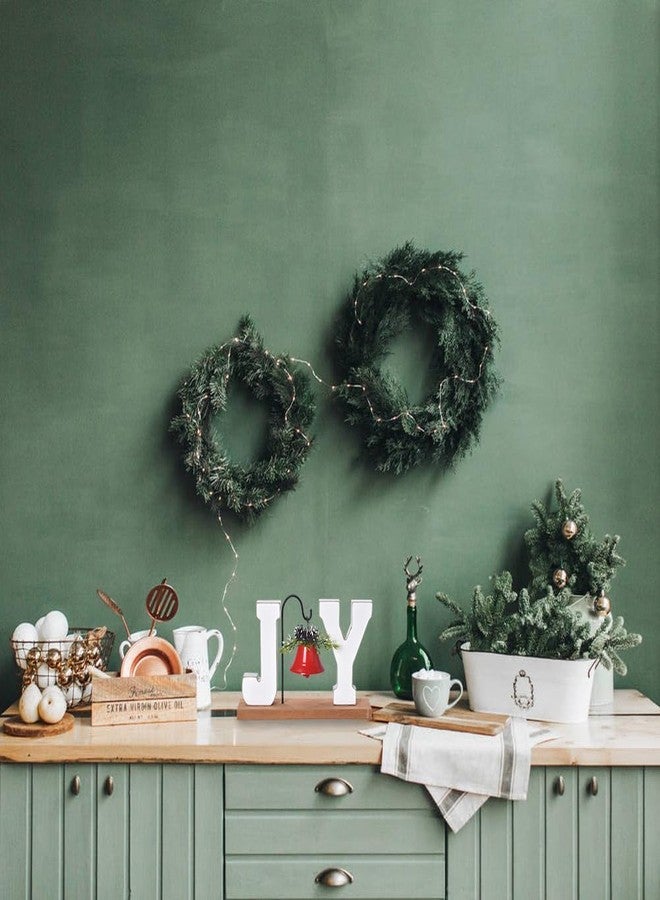 GHOSTMAGIC Christmas Wooden Joy Decoration, Wood Craft Sign with Bell, Table Ornament Rustic Tabletop Farmhouse Centerpiece Decorative Block Decor for Xmas Indoor Holiday Home Table Shelf Winter Party (Red Bell) - Image 4